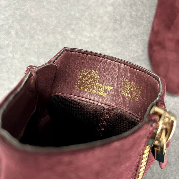 Apt 9 Boots Womens 5.5 Med Burgundy Red Wine Maroon Booties Block Heels - Picture 12 of 14